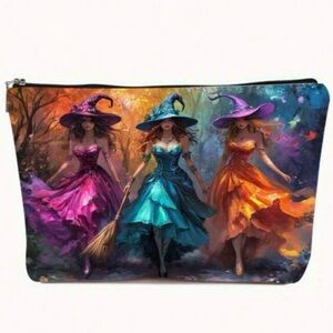 NEW Witch Coven Makeup Bag Cosmetic Pouch With Zipper Double Sided NWOT